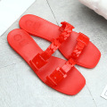 2021 Mode Frauenschuhe Slipper flach lässige Schuhe Frauen Jelly Slide Slipper PVC Sandalen Outdoor Flach zwei Gürtelrutsche Slipper